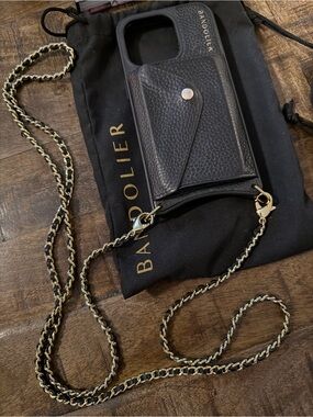 Bandolier Black Leather IPhone 16 Pro phone case
